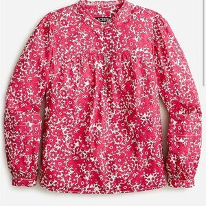 J. Crew Pink Floral Long Sleeve Top